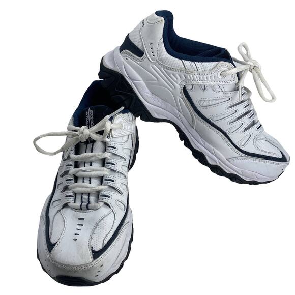 Men's 9 SKECHERS After Burn Memory Fit Reprint White Missing Insoles  50127EWW - Picture 4 of 12